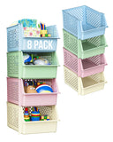 Skywin Plastic Stackable Storage Bins for Pantry - Stackable Bins For Organizing Food, Kitchen, and Bathroom Essentials with 4-Pack, 8-Pack, 24-Pack, and 50-Packs