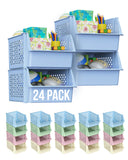 Skywin Plastic Stackable Storage Bins for Pantry - Stackable Bins For Organizing Food, Kitchen, and Bathroom Essentials with 4-Pack, 8-Pack, 24-Pack, and 50-Packs