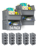 Skywin Plastic Stackable Storage Bins for Pantry - Stackable Bins For Organizing Food, Kitchen, and Bathroom Essentials with 4-Pack, 8-Pack, 24-Pack, and 50-Packs
