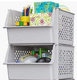 Skywin Plastic Stackable Storage Bins for Pantry - Stackable Bins For Organizing Food, Kitchen, and Bathroom Essentials with 4-Pack, 8-Pack, 24-Pack, and 50-Packs