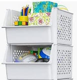 Skywin Plastic Stackable Storage Bins for Pantry - Stackable Bins For Organizing Food, Kitchen, and Bathroom Essentials with 4-Pack, 8-Pack, 24-Pack, and 50-Packs