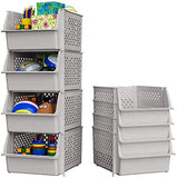 Skywin Plastic Stackable Storage Bins for Pantry - Stackable Bins For Organizing Food, Kitchen, and Bathroom Essentials with 4-Pack, 8-Pack, 24-Pack, and 50-Packs
