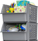 Skywin Plastic Stackable Storage Bins for Pantry - Stackable Bins For Organizing Food, Kitchen, and Bathroom Essentials with 4-Pack, 8-Pack, 24-Pack, and 50-Packs