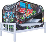Privacy Pop Bed Tent Twin - Pop Up Privacy Tent for Twin Bed, Collapsible, Breathable, Light Reducing Pongee Bed Canopy for Warm and Cozy Night