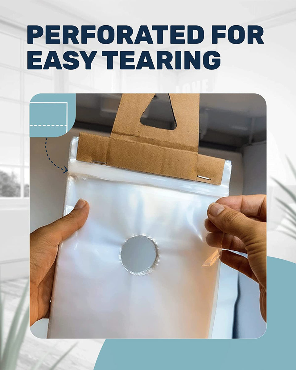 Skywin Door Hanger Bags 6 x 12 inches Clear Door Hanger Bags Protect Skywin Design