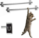 Skywin Magnetic Towel Holder for Refrigerator - 2 Pack Magnetic Curtain Rods for Metal Door with Adjustable Length