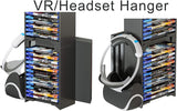 Skywin VR Headset & Video Game Organizer - 24 CD Game Disk Tower, VR / Headset Hanger, and Vertical Stand for PSVR