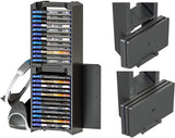 Skywin VR Headset & Video Game Organizer - 24 CD Game Disk Tower, VR / Headset Hanger, and Vertical Stand for PSVR
