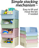 Skywin Plastic Stackable Storage Bins for Pantry - Stackable Bins For Organizing Food, Kitchen, and Bathroom Essentials with 4-Pack, 8-Pack, 24-Pack, and 50-Packs