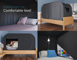 Privacy Pop Bed Tent Twin - Pop Up Privacy Tent for Twin Bed, Collapsible, Breathable, Light Reducing Pongee Bed Canopy for Warm and Cozy Night