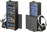 Skywin VR Headset & Video Game Organizer - 24 CD Game Disk Tower, VR / Headset Hanger, and Vertical Stand for PSVR