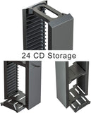 Skywin VR Headset & Video Game Organizer - 24 CD Game Disk Tower, VR / Headset Hanger, and Vertical Stand for PSVR