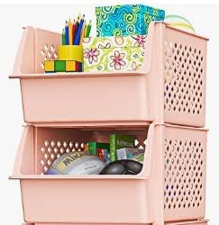 Skywin Plastic Stackable Storage Bins for Pantry - Stackable Bins For  Organizing Food, Kitchen, and Bathroom Essentials (Multi - 8 Pack)