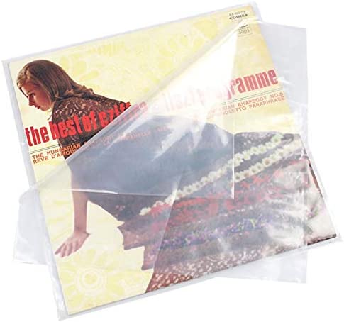 Skywin Vinyl Record Sleeves - 3 Mil Thick 100 Record Sleeves Outer Preserve Vinyl Records Protect from Dust and Scratches, Transparent Vinyl Outer