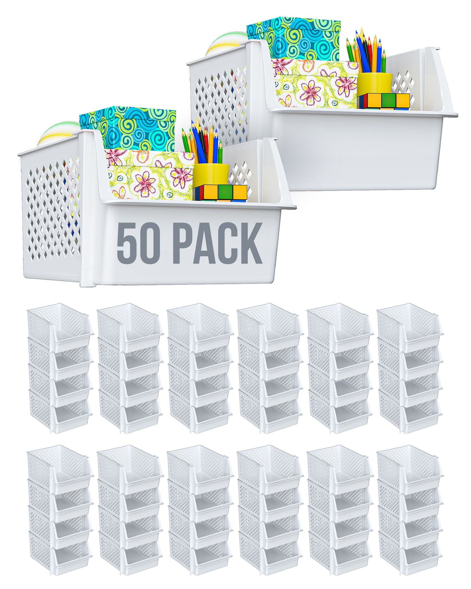 Ludlz Plastic Stackable Storage Bins for Pantry - 5 Pack Stackable Bins For  Organizing Food, Kitchen, and Bathroom Essentials