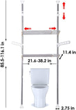 Skywin Over The Toilet Storage Shelf, Easy to Assemble Bathroom Storage, Height and Width Adjustable, Great Toilet Shelf Organizer, No Drill Required (White)