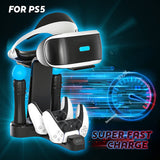 Skywin VR Charging Stand - PSVR Charging Stand to Showcase, Display, and Charge your PS5/PS4 VR (PS4 or PS5 Controller)