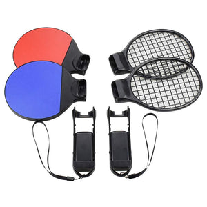 Skywin Ping Pong Paddle and Tennis Racket Set for N-Switch JoyCons - Controller Holder Compatible with Nintendo Switch Joy Con Controllers