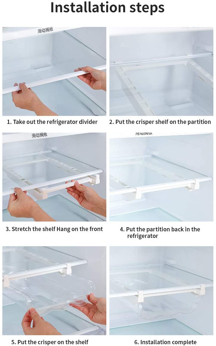 Refrigerator Egg Drawer Large Capacity Snap-on Hanging Tray Drawer Space  Saving