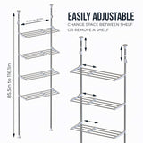 Skywin Over The Washer Storage Shelf - 4 Shelf Easy to Assemble Laundry Storage, Laundry Shelf for Over Washer or Dryer with Adjustable Height and Width, No Drill Required
