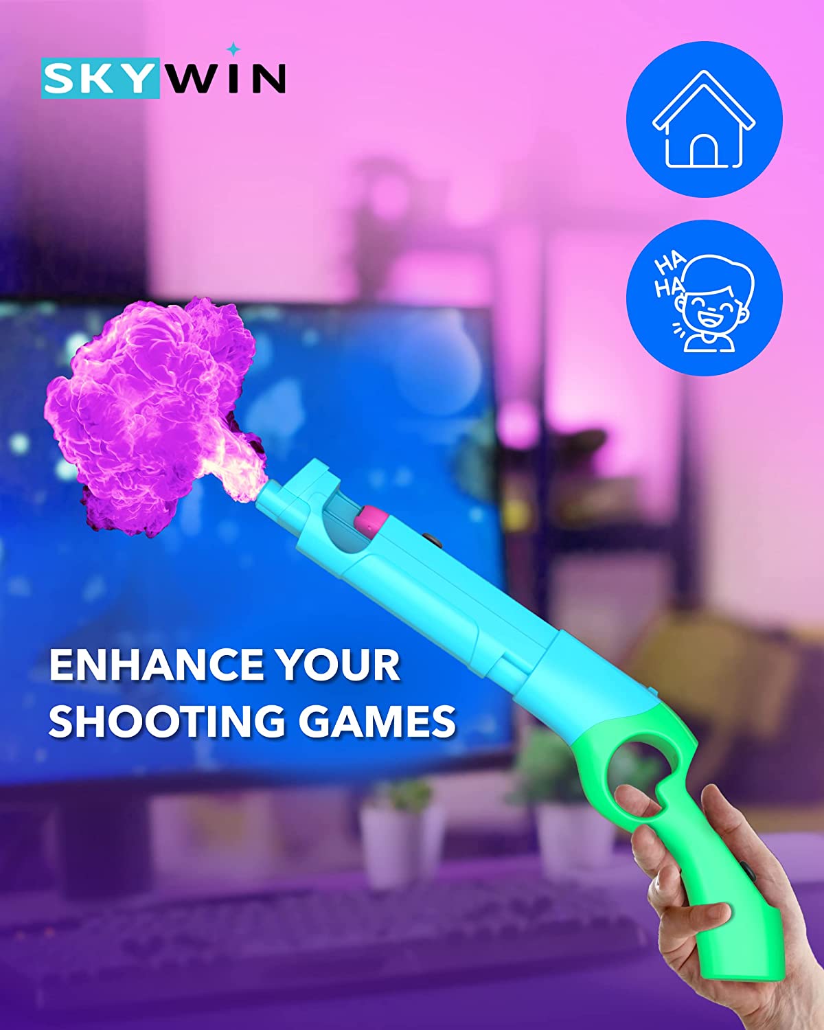 Skywin Gun Controller for N-Switch JoyCons - Compatible with