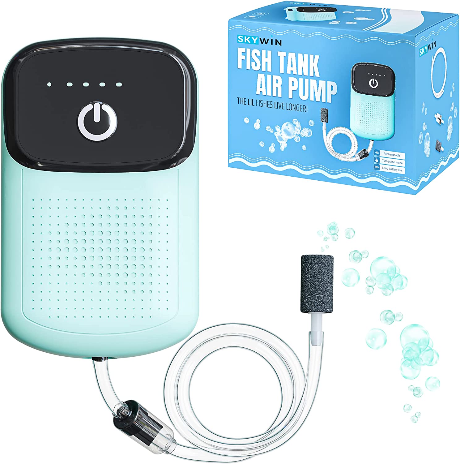 Portable Battery Air Pump Fishing Aerator Multi Speed Water Resistant  Oxygenated Live Bait Aquarium Oxygen Air Pump