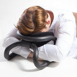 Skywin Sleeping Support and Chin Strap - Ergonomic Head Neck Shoulder and Arm Stabilizing Pillow - Folding Compact Sleep Support Helps Rest and Relaxation During Long Flights and Office Naps (Black) (USED - Like New!)