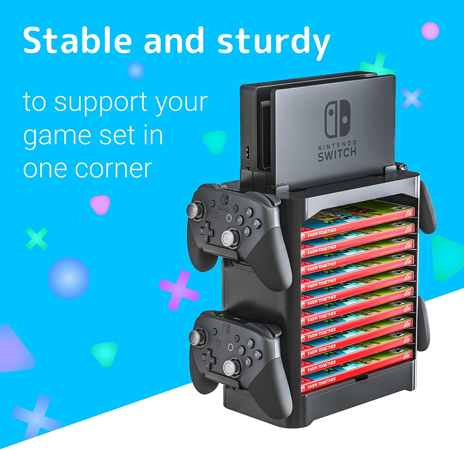Game Storage Tower Controller Charger Station Dock Organizer for Nintendo  Switch