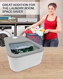 Skywin Laundry Pod Container with Sliding Lid | Stylish Laundry Pod Storage Container for Laundry Room Container Organization great as Laundry Detergent Container, Dishwasher Pod Laundry Container(Grey)
