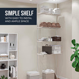 Skywin Over The Washer Storage Shelf - 4 Shelf Easy to Assemble Laundry Storage, Laundry Shelf for Over Washer or Dryer with Adjustable Height and Width, No Drill Required