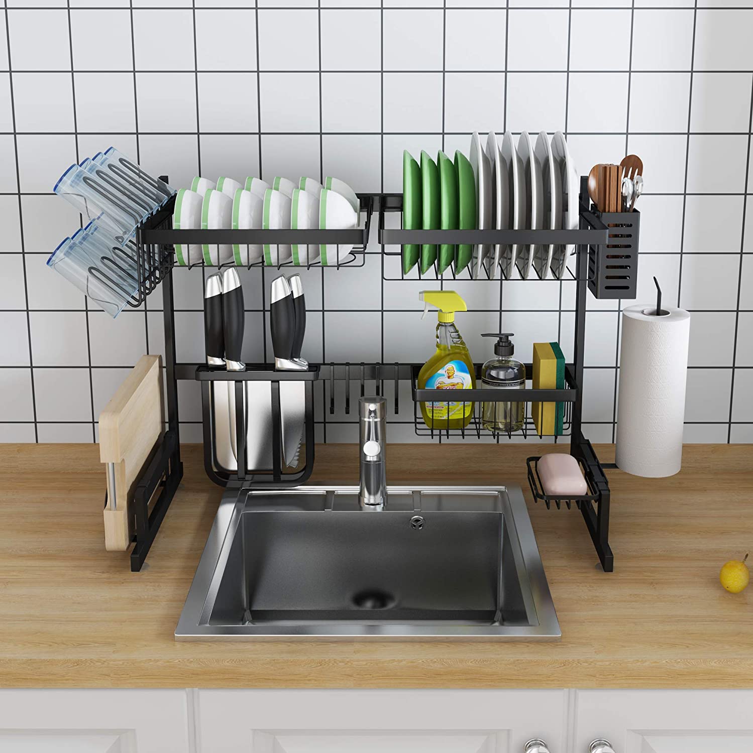 Skywin Kitchen Dish Rack Over Sink - Dish Rack for Counter Over