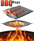 Skywin Mesh Grill Bags 11"x9" - Non Stick Temperature Resistant Reusable Mesh Barbecue Pouches - Easy BBQ Grilling of Onions Peppers and More